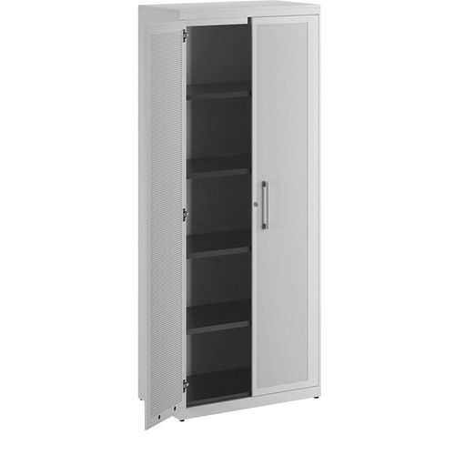 4250633331187 - mauser Flügeltürenschrank akustisch wirksam HxBxT 1956 x 800 x 432 mm 4 Fachböden lichtgrau lichtgrau 4250633331187 - mauser Flügeltürenschrank akustisch wirksam HxBxT 1956 x 800 x 432 mm 4 Fachböden lichtgrau lichtgrau