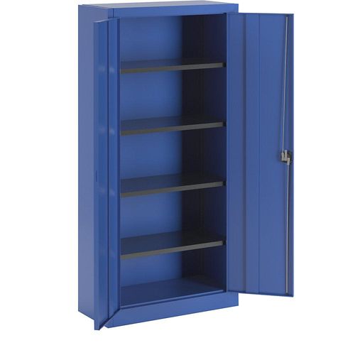 4250633343630 - mauser Flügeltürenschrank HxB außen 1950 x 950 mm mit 4 Fachböden Tiefe 420 mm enzianblau ab 2 Stk 4250633343630 - mauser Flügeltürenschrank HxB außen 1950 x 950 mm mit 4 Fachböden Tiefe 420 mm enzianblau ab 2 Stk