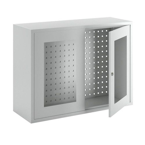 4055479002136 - Hängeschrank 2 Sichtfenstertüren Rückwand gelocht 1 verstellbarer Boden Zylinderschloss BxTxH 800x300x600 mm ral 7035 4055479002136 - Hängeschrank 2 Sichtfenstertüren Rückwand gelocht 1 verstellbarer Boden Zylinderschloss BxTxH 800x300x600 mm ral 7035