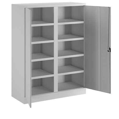 4055479003379 - Schwerlastschrank extrabreit Höhe x Breite x Tiefe 1950 x 1470 x 630 mm 8 Fachböden 1 Mitteltrennwand grau Pavoy 4055479003379 - Schwerlastschrank extrabreit Höhe x Breite x Tiefe 1950 x 1470 x 630 mm 8 Fachböden 1 Mitteltrennwand grau Pavoy