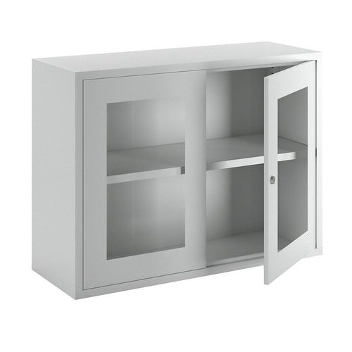 4055479002112 - Hängeschrank 2 Sichtfenstertüren Rückwand glatt 1 verstellbarer Boden Zylinderschloss BxTxH 800x300x600 mm ral 7035 4055479002112 - Hängeschrank 2 Sichtfenstertüren Rückwand glatt 1 verstellbarer Boden Zylinderschloss BxTxH 800x300x600 mm ral 7035