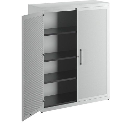 4250633331330 - mauser Flügeltürenschrank akustisch wirksam HxBxT 1516 x 1200 x 432 mm 3 Fachböden lichtgrau lichtgrau 4250633331330 - mauser Flügeltürenschrank akustisch wirksam HxBxT 1516 x 1200 x 432 mm 3 Fachböden lichtgrau lichtgrau