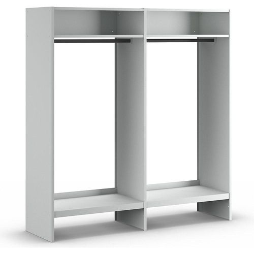 4250618214863 - Offene Garderobe lichtgrau RAL 7035 mit 20 Kleiderbügeln Wolf 4250618214863 - Offene Garderobe lichtgrau RAL 7035 mit 20 Kleiderbügeln Wolf