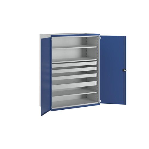 4014641089238 - Schwerlastschrank JUMBO mit 3 Fachböden 4 Schubladen à 3 x 90 1 x 120 mm HxBxT 1950 x 1484 x 690 mm ANKE