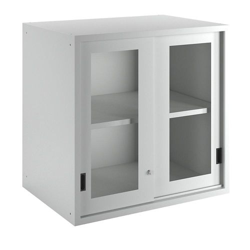 4047417507711 - LISTA Aufsatzschrank mit Schiebetüren Türen mit Sichtfenster HxBxT 1000 x 1023 x 725 mm lichtgrau 4047417507711 - LISTA Aufsatzschrank mit Schiebetüren Türen mit Sichtfenster HxBxT 1000 x 1023 x 725 mm lichtgrau