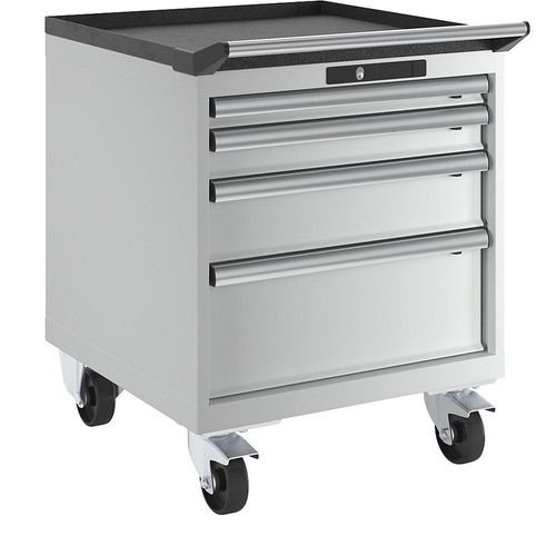 7612269063196 - LISTA Schubladenschrank fahrbar BxT 564 x 572 mm 4 Schubladen lichtgrau 7612269063196 - LISTA Schubladenschrank fahrbar BxT 564 x 572 mm 4 Schubladen lichtgrau