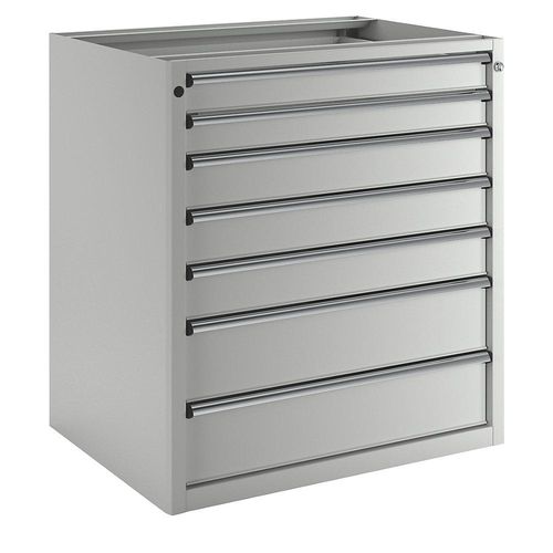 4014641106157 - Schubladenschrank ohne Platte Breite 910 mm 7 Schubladen Front lichtgrau ANKE 4014641106157 - Schubladenschrank ohne Platte Breite 910 mm 7 Schubladen Front lichtgrau ANKE