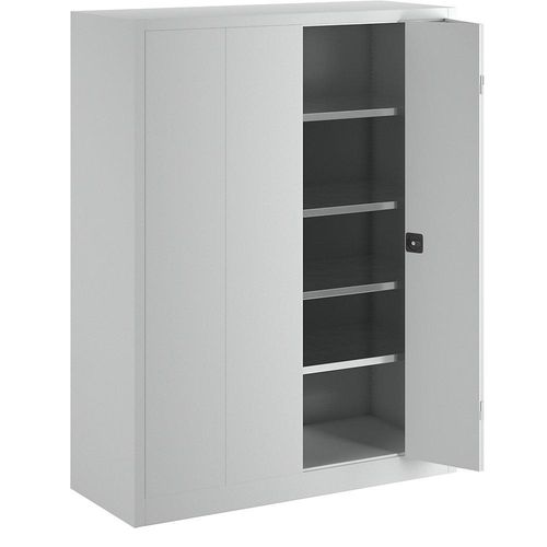 4055479003492 - Falttürenschrank Vollblechtüren 4 verzinkte Böden BxTxH 1500x600x1950 mm RAL 7035 4055479003492 - Falttürenschrank Vollblechtüren 4 verzinkte Böden BxTxH 1500x600x1950 mm RAL 7035