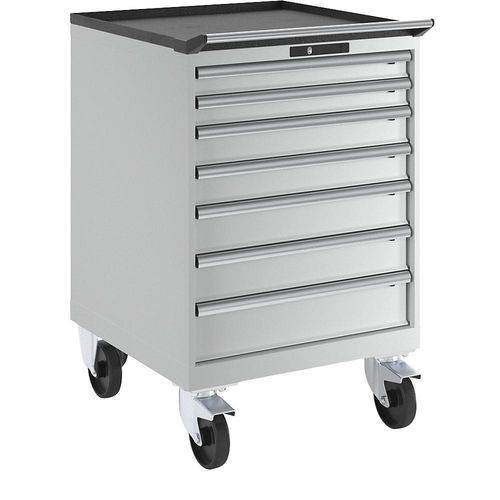 7612269063424 - LISTA Schubladenschrank fahrbar BxT 717 x 725 mm 7 Schubladen lichtgrau 7612269063424 - LISTA Schubladenschrank fahrbar BxT 717 x 725 mm 7 Schubladen lichtgrau