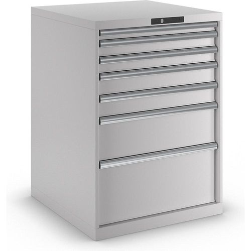 7612269000900 - LISTA Schubladenschrank Stahlblech HxB 1000 x 717 mm 7 Schubladen lichtgrau 7612269000900 - LISTA Schubladenschrank Stahlblech HxB 1000 x 717 mm 7 Schubladen lichtgrau