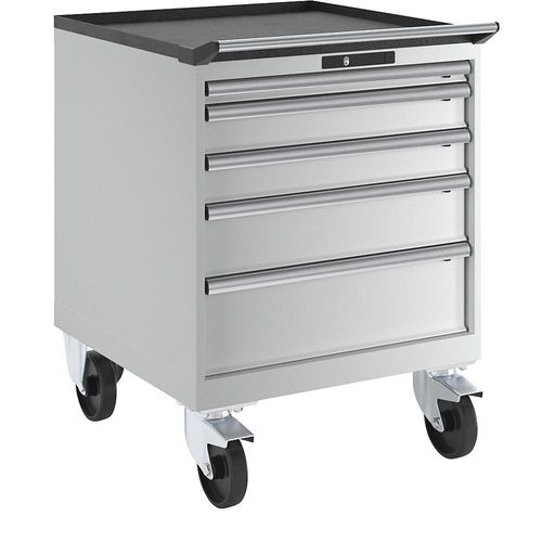 7612269063394 - LISTA Schubladenschrank fahrbar BxT 717 x 725 mm 5 Schubladen lichtgrau 7612269063394 - LISTA Schubladenschrank fahrbar BxT 717 x 725 mm 5 Schubladen lichtgrau