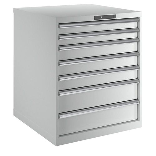 7612269001501 - LISTA Schubladenschrank 7 Schubladen BxTxH 717 x 725 x 850 mm Tragkraft 200 kg lichtgrau 7612269001501 - LISTA Schubladenschrank 7 Schubladen BxTxH 717 x 725 x 850 mm Tragkraft 200 kg lichtgrau