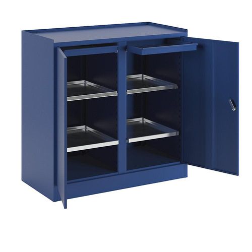8697653675697 - eurokraft basic Werkzeugschrank mit Mitteltrennwand 2 Schubladen 4 Fachböden enzianblau RAL 5010 8697653675697 - eurokraft basic Werkzeugschrank mit Mitteltrennwand 2 Schubladen 4 Fachböden enzianblau RAL 5010