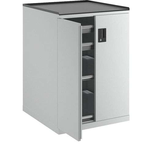 7612269055221 - Schubladenschrank m Flügeltüren BxTxH 717x753x1020 mm 2x75 Schubladen u 2 Auszüge 200 kg Schloss ral 7035 7612269055221 - Schubladenschrank m Flügeltüren BxTxH 717x753x1020 mm 2x75 Schubladen u 2 Auszüge 200 kg Schloss ral 7035