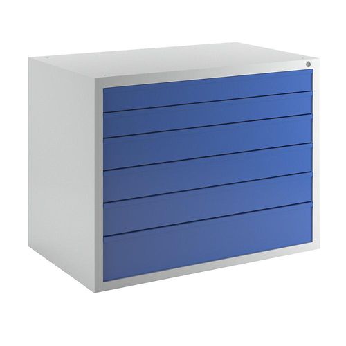 4061753283887 - Schubladenschrank 6 Schubladen Breite 1050 mm Front blau