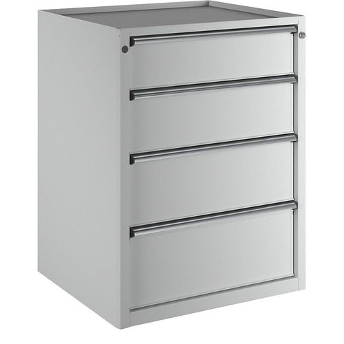 4014641114916 - Schubladenschrank BxT 760 x 675 mm Schubladentraglast 200 kg 4 Schubladen Höhe 980 mm Front lichtgrau ANKE