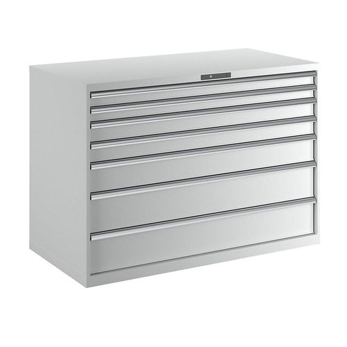 7612269043365 - LISTA Schubladenschrank Stahlblech HxB 1000 x 1431 mm 7 Schubladen Tragkraft 75 kg lichtgrau 7612269043365 - LISTA Schubladenschrank Stahlblech HxB 1000 x 1431 mm 7 Schubladen Tragkraft 75 kg lichtgrau