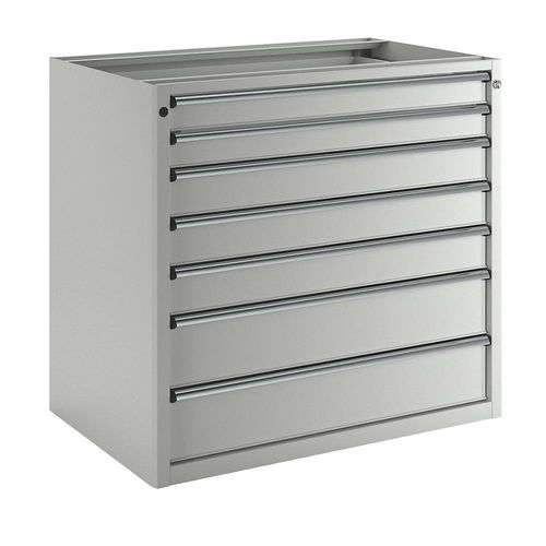 4014641404154 - Schubladenschrank ohne Platte Breite 1060 mm Schubladentraglast 200 kg 7 Schubladen Front lichtgrau ANKE