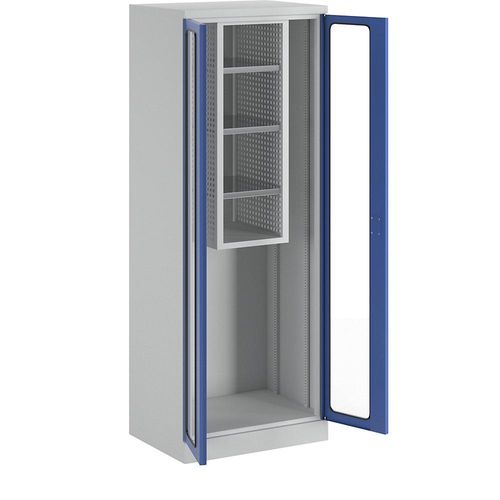 4061753071392 - Geräte- und Putzmittelschrank Breite 750 mm Sichtfenstertüren lichtgrau enzianblau 4061753071392 - Geräte- und Putzmittelschrank Breite 750 mm Sichtfenstertüren lichtgrau enzianblau