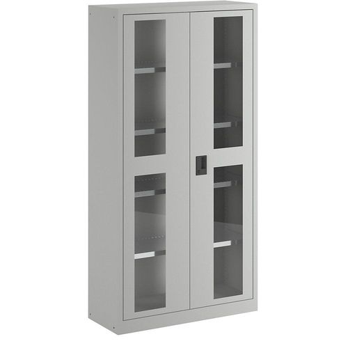 4047417504833 - LISTA Flügeltürschrank Sichtfenstertüren HxB 1950 x 1000 mm Tiefe 400 mm lichtgrau RAL 7035 4047417504833 - LISTA Flügeltürschrank Sichtfenstertüren HxB 1950 x 1000 mm Tiefe 400 mm lichtgrau RAL 7035