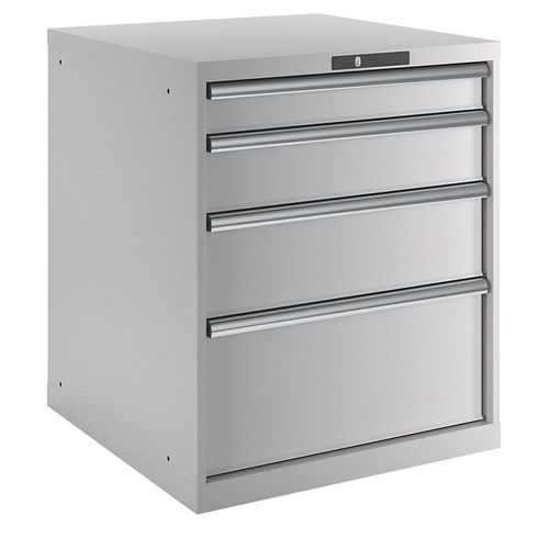 7612269044461 - LISTA Schubladenschrank 4 Schubladen BxTxH 717 x 725 x 850 mm lichtgrau Schubladentragkraft 75 kg