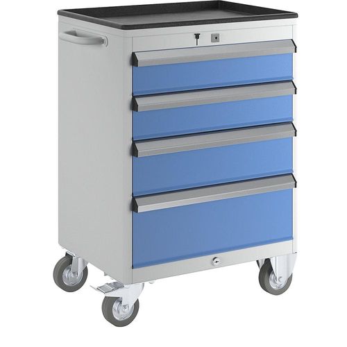 4061753046673 - eurokraft pro Schubladenschrank fahrbar HxBxT 850 x 600 x 450 mm Schubladen 2 x 125 1 x 150 1 x 200 mm