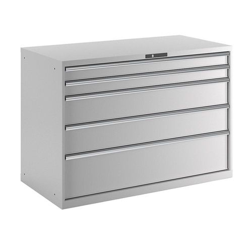 7612269045062 - LISTA Schubladenschrank 5 Schubladen BxTxH 1431 x 725 x 1000 mm lichtgrau 7612269045062 - LISTA Schubladenschrank 5 Schubladen BxTxH 1431 x 725 x 1000 mm lichtgrau