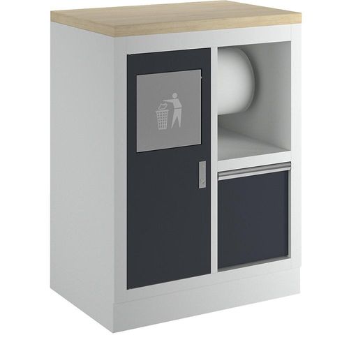 4260563724850 - Abfall- und Reinigungs-Unterschrank HxBxT 910 x 680 x 460 mm Zentralverschluss 4260563724850 - Abfall- und Reinigungs-Unterschrank HxBxT 910 x 680 x 460 mm Zentralverschluss