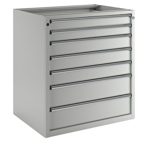 4014641404079 - Schubladenschrank ohne Platte Breite 910 mm Schubladentraglast 200 kg 7 Schubladen Front lichtgrau ANKE 4014641404079 - Schubladenschrank ohne Platte Breite 910 mm Schubladentraglast 200 kg 7 Schubladen Front lichtgrau ANKE