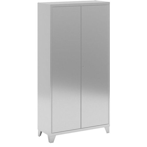 4061753116727 - Edelstahl-Flügeltürenschrank mit Stollenfüßen mit 4 Böden HxBxT 1950 x 1000 x 400 mm 4061753116727 - Edelstahl-Flügeltürenschrank mit Stollenfüßen mit 4 Böden HxBxT 1950 x 1000 x 400 mm