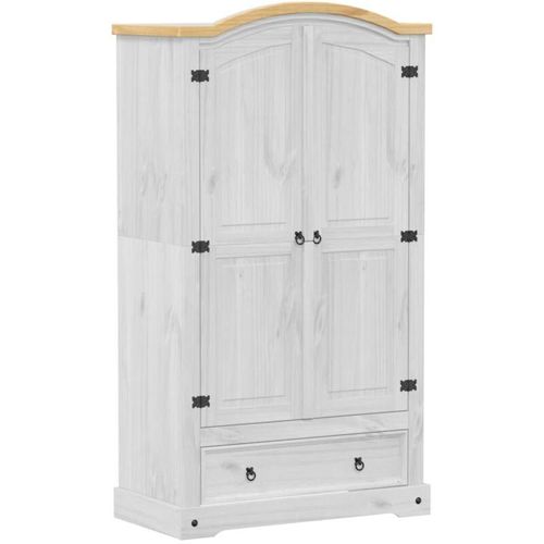 8721102807053 - Vidaxl - Kleiderschrank Corona Weiß 102x52x186 cm Massivholz Kiefer Weiß