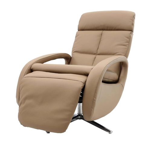 4057651795331 - Relaxsessel MCW-L11 Design Fernsehsessel TV-Sessel Liegesessel Liegefunktion drehbar Voll-Leder ~ taupe