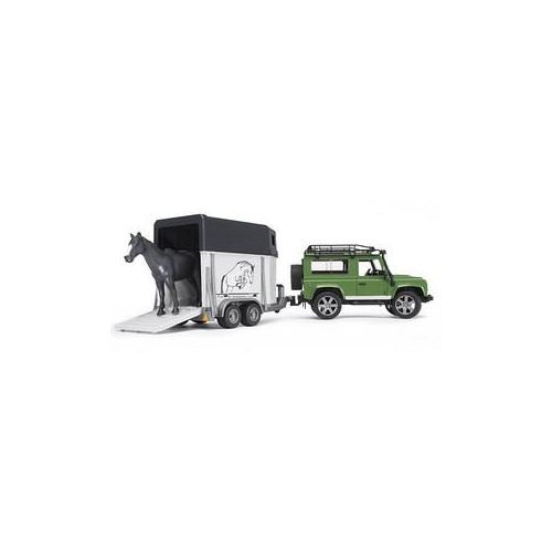 4001702025922 - Land Rover Defender mit Pferdeanhänger 2592 Spielzeugauto 4001702025922 bruder