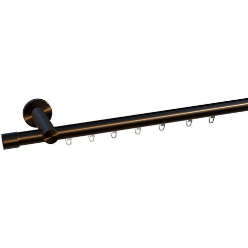 4068585003706 - Gardinenstange INDEKO Consul Gardinenstangen Gr L 260 cm Ø 20 mm 1 läufig braun (braun antik) Gardinenstangen nach Maß Innenlauf Komplett-Set inkl Gleitern und Montagematerial