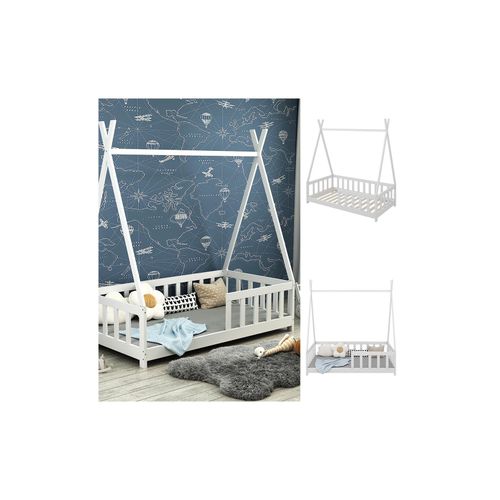 4066731278053 - Vitalispa Kinderbett Tipibett Einzelbett Susanna Weiß 160 x 80 cm modern Kinderzimmer Bett Lattenrost Rausfallschutz 4066731278053 - Vitalispa Kinderbett Tipibett Einzelbett Susanna Weiß 160 x 80 cm modern Kinderzimmer Bett Lattenrost Rausfallschutz