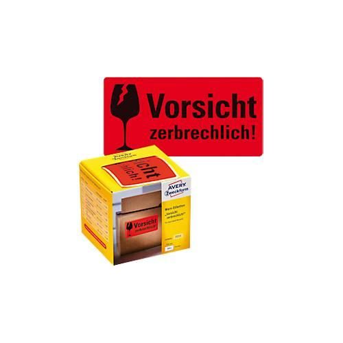 4004182172117 - AVERY® Zweckform Warnetiketten Zerbrechlich B 100 x H 50 mm rot 1 Rolle mit 200 Stück