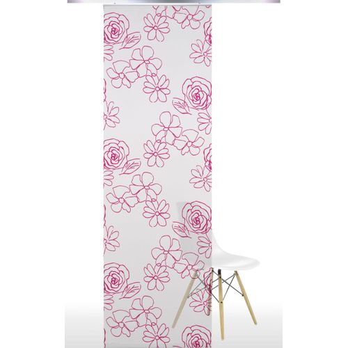 4016318303814 - Schiebegardine Gr 1 pink (weiß pink) B60cm H245cm Polyester Gardinen HxB 245x60 ohne Paneelwagen