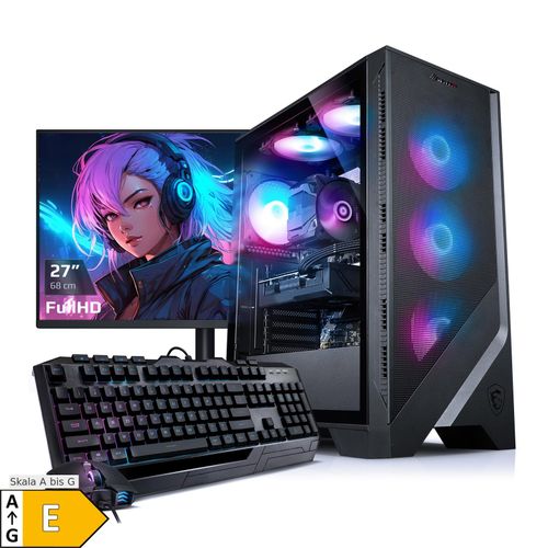 4260185623784 - PC Set Gaming mit 27 Zoll TFT [Total V] AMD Ryzen 7 5800X 32GB DDR4 NVIDIA RTX 4060 8 GB 2TB SSD WLAN Windows 11