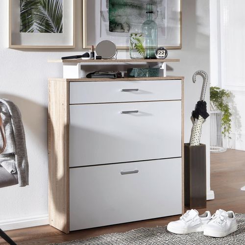 4250950250697 - Schuhkipper Holz 80x95x24 cm Modern Sonoma Eiche Design Schuhregal Schuhkipper Schmal Schuhschrank Schuhaufbewahrung mit Schublade Flurschrank 4250950250697 - Schuhkipper Holz 80x95x24 cm Modern Sonoma Eiche Design Schuhregal Schuhkipper Schmal Schuhschrank Schuhaufbewahrung mit Schublade Flurschrank