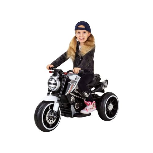 4056551139795 - Kindermotorrad Cruiserbike Motorsound Bremsautomatik 36 Watt 2x 6 Volt Hartplastikreifen LED (Weiß)