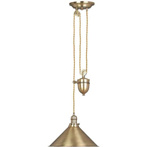 5024005492504 - Lighting pv-p-agb Hängeleuchte Provence 1xE27 100 Baustahl Altmessing H96cm-180cm Ø37cm dimmbar höhenverstellbar - Elstead