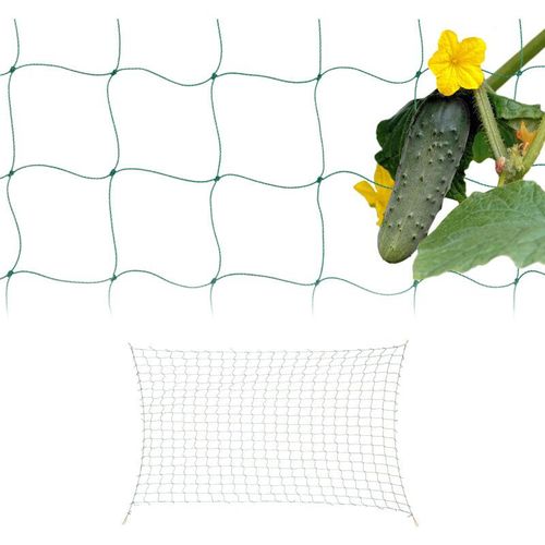 4052025468712 - Ranknetz 2er Set für Gewächshaus 200x500 cm Rankhilfe Gurken Maschenweite 10 cm Gewächshausnetz pe grün - Relaxdays