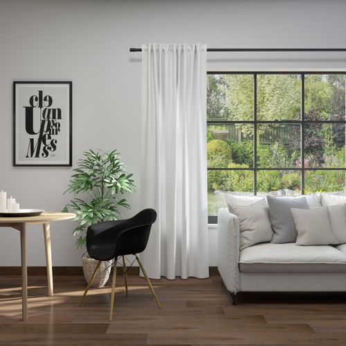 4006470520280 - Vorhang NEUTEX FOR YOU Linessa weiß (wollweiß) Gardinen 260cm verdeckte Schlaufen 137cm Polyester Schal mit verdeckten Schlaufen Breite 137 cm nach Maß B137cm H260cm