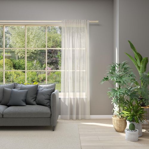 4006470521492 - Vorhang NEUTEX FOR YOU Allure Gardinen Gr 290 cm Multifunktionsband 140 cm grau (taupe) Badezimmergardinen Schal mit Multifunktionsband Breite 140 cm nach Maß