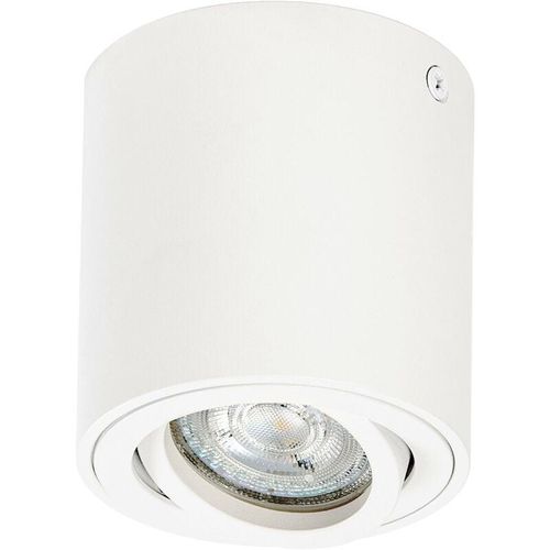 4058075758667 - Spot Surface Round Deckenaufbauspotweiß mit GU10 Sockel kann mit einfacher oder smarter Lampe bestückt werden flexibler Ausstrahlwinkel