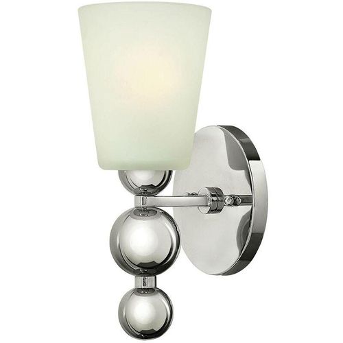 5024005358909 - Elstead - Hinkley HK-ZELDA1-PN Wandleuchte Zelda 1xE27 60W Nickel poliert Glas weiss H298cm B14cm dimmbar