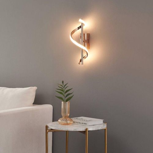 3611839023152 - Kosilum - Funkelnde goldene led Wandleuchte mit gedrehtem Muster -Simaria