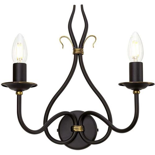 5024005460008 - Lighting WM2 Wandleuchte Windermere 2xE14 60W Schmiedeeisen Rost   Gold H365cm B337cm dimmbar - Elstead