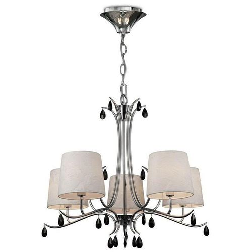 8435153263149 - Inspired Lighting - Inspired Mantra - Andrea - Deckenanhänger 815 cm rund 5 x E14 (max 20 w) poliertes Chrom weiße Farbtöne schwarze