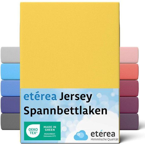 4055971101726 - Comfort Jersey Spannbettlaken Gelb 180x200 cm - 200x200 cm - Gelb - Etérea